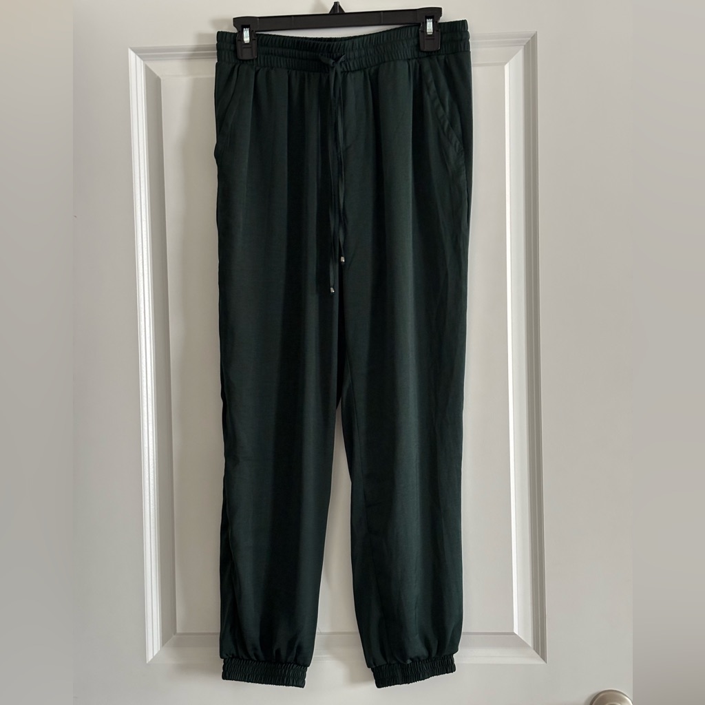 Melloday Lightweight Pull-On Jogger Pants In Green Nwt